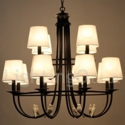 Candelabru în stil lumânare, 12 lumini, retro, negru, stil mediteranean, rustic contemporan