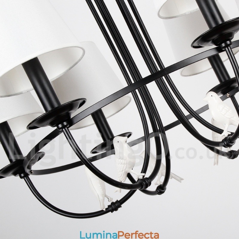 Candelabru în stil lumânare, 12 lumini, retro, negru, stil mediteranean, rustic contemporan