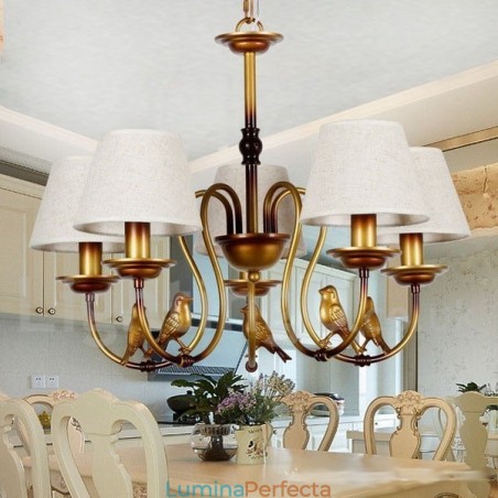 Candelabru în stil lumânare retro, modern, contemporan, cu 5 lumini Candelabru în stil lumânare retro, modern, contemporan, cu 5 lumini