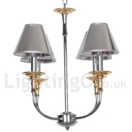 Candelabru cromat, modern, cu 4 lumini, în stil lumânare