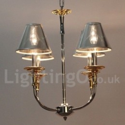 Candelabru cromat, modern, cu 4 lumini, în stil lumânare