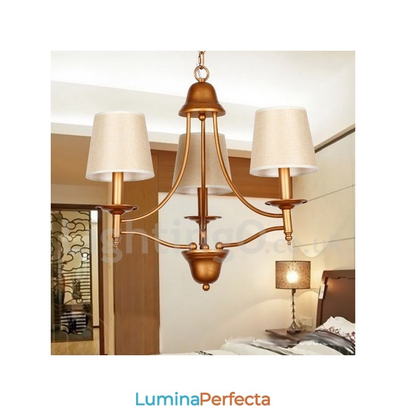 Candelabru în stil lumânare cu 3 lumini, rustic retro, stil mediteranean