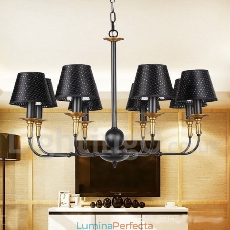 Candelabru în stil retro rustic cu 8 lumini Candelabru în stil retro rustic cu 8 lumini