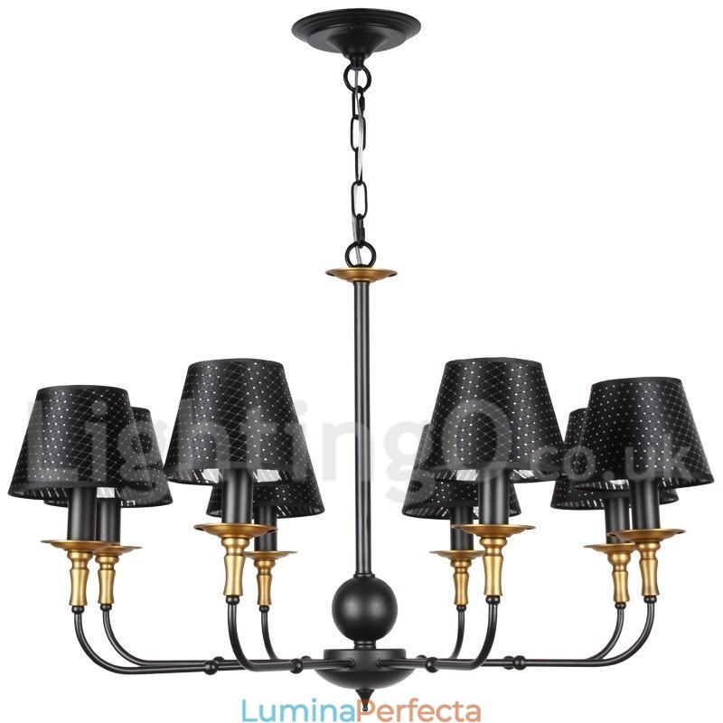 Candelabru în stil retro rustic cu 8 lumini