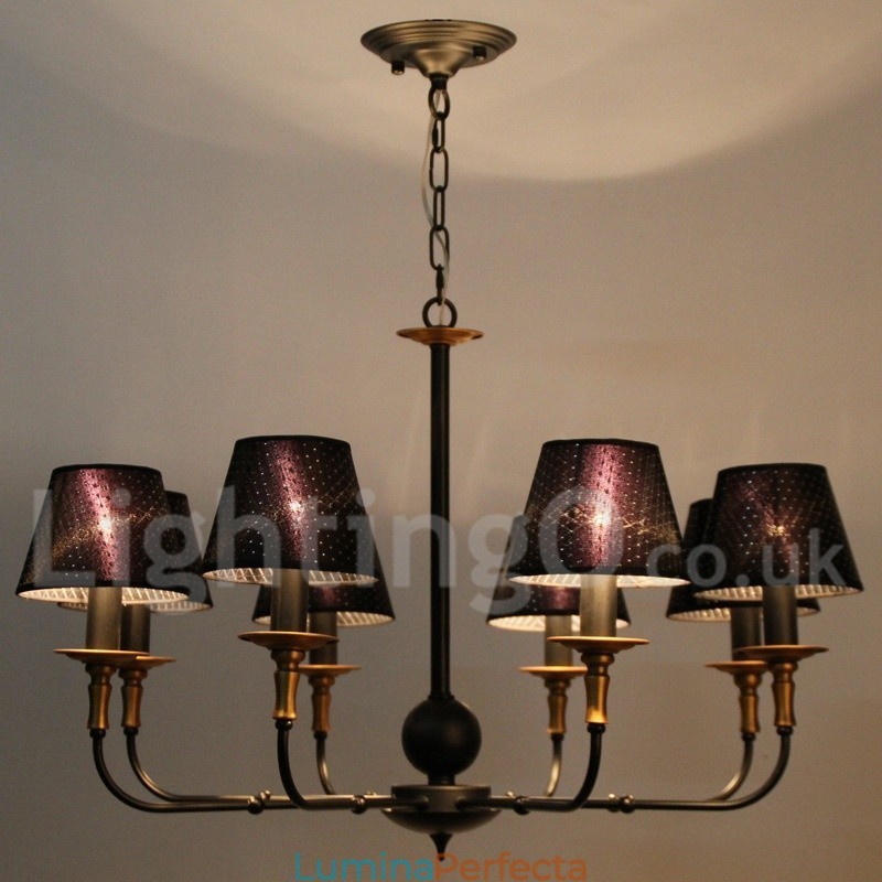 Candelabru în stil retro rustic cu 8 lumini