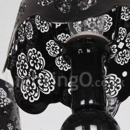 Candelabru cu 8 lumini, modern, contemporan, negru, stil lumânare