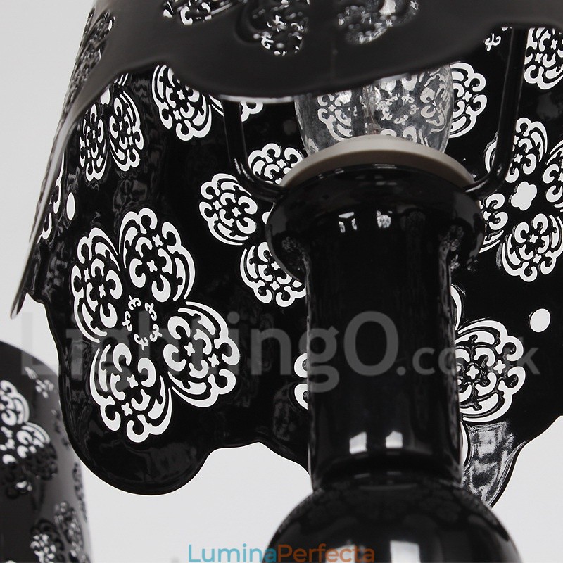 Candelabru cu 8 lumini, modern, contemporan, negru, stil lumânare