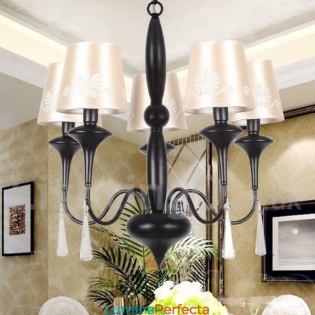 Candelabru în stil lumânare cu 5 lumini în stil mediteranean Candelabru în stil lumânare cu 5 lumini în stil mediteranean