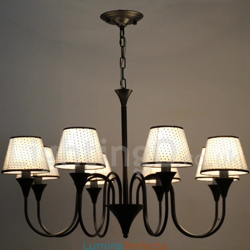 Candelabru cu 8 lumini, rustic, modern, retro, negru, stil lumânare