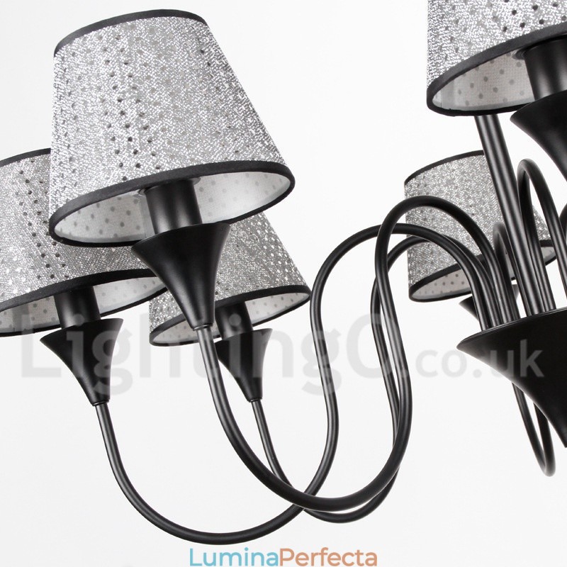 Candelabru cu 8 lumini, rustic, modern, retro, negru, stil lumânare