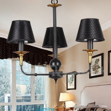 Candelabru în stil retro rustic cu 3 lumini Candelabru în stil retro rustic cu 3 lumini