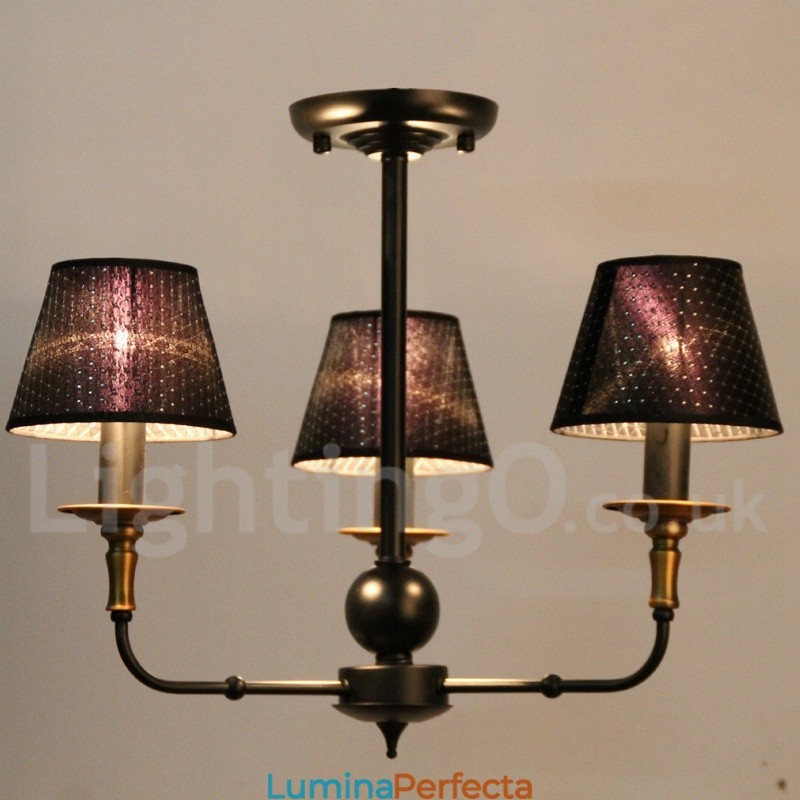 Candelabru în stil retro rustic cu 3 lumini