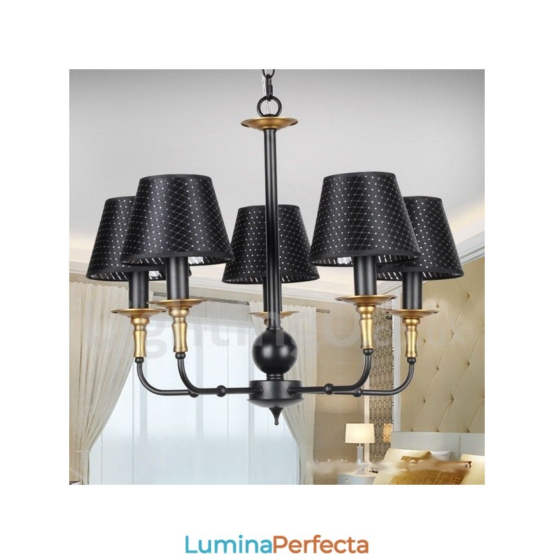 Candelabru în stil retro rustic cu 5 lumini