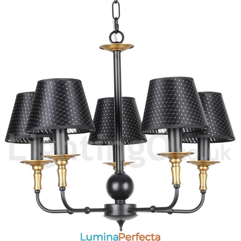Candelabru în stil retro rustic cu 5 lumini