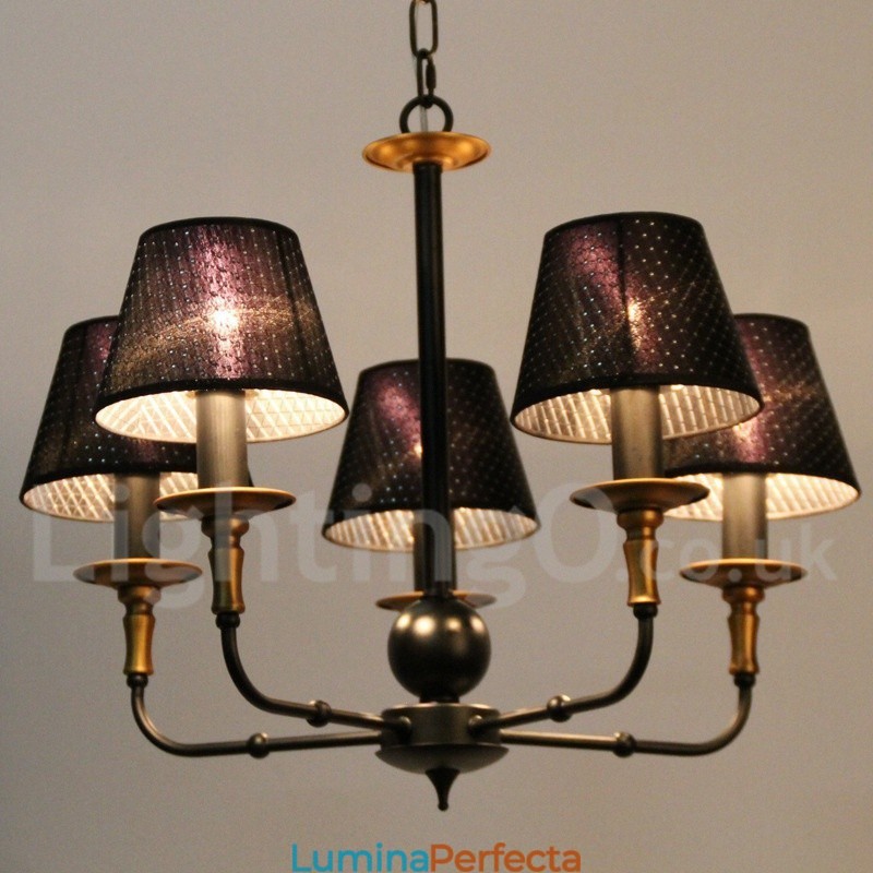 Candelabru în stil retro rustic cu 5 lumini