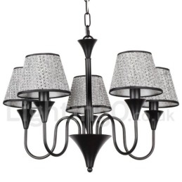 Candelabru cu 5 lumini, rustic, modern, retro, negru, stil lumânare