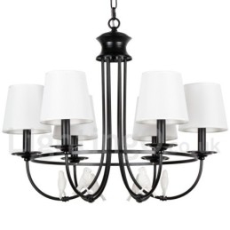 Candelabru în stil lumânare, 6 lumini, retro, negru, stil mediteranean, rustic contemporan