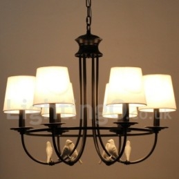 Candelabru în stil lumânare, 6 lumini, retro, negru, stil mediteranean, rustic contemporan