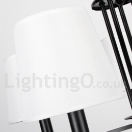 Candelabru în stil lumânare, 6 lumini, retro, negru, stil mediteranean, rustic contemporan