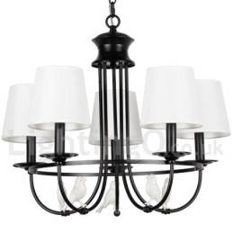 Candelabru în stil lumânare, 5 lumini, retro, negru, stil mediteranean, rustic contemporan