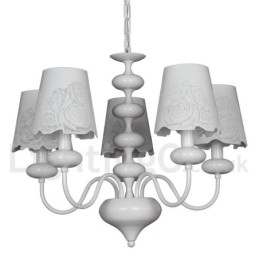 Candelabru cu 5 lumini, modern, contemporan alb, stil lumânare