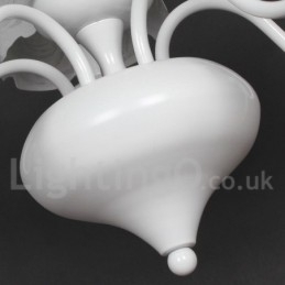 Candelabru cu 5 lumini, modern, contemporan alb, stil lumânare