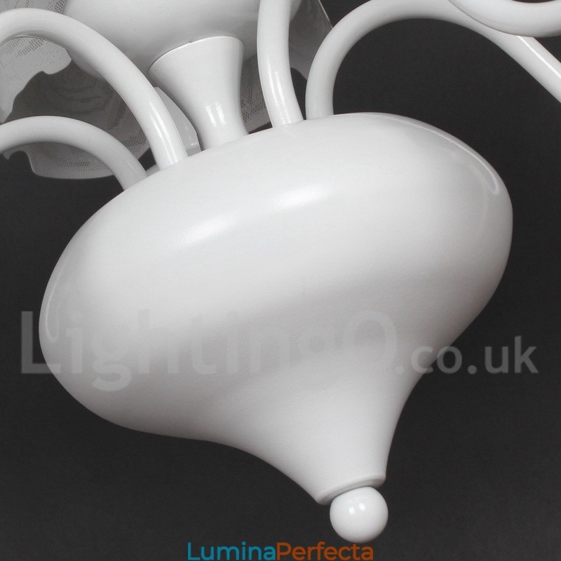 Candelabru cu 5 lumini, modern, contemporan alb, stil lumânare