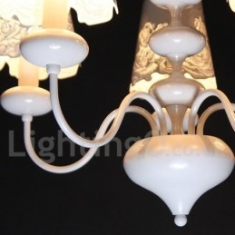 Candelabru cu 5 lumini, modern, contemporan alb, stil lumânare