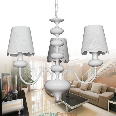 Candelabru cu 3 lumini, modern, contemporan alb, stil lumânare Candelabru cu 3 lumini, modern, contemporan alb, stil lumânare