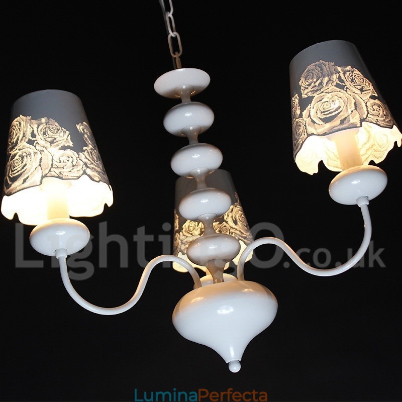 Candelabru cu 3 lumini, modern, contemporan alb, stil lumânare
