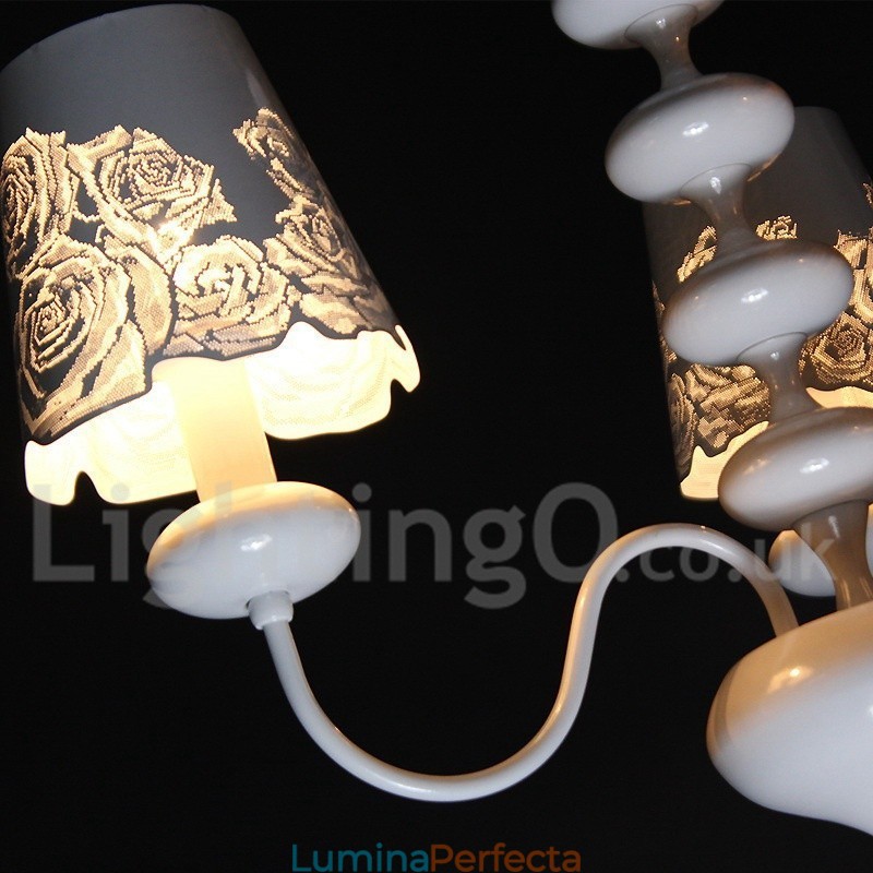 Candelabru cu 3 lumini, modern, contemporan alb, stil lumânare