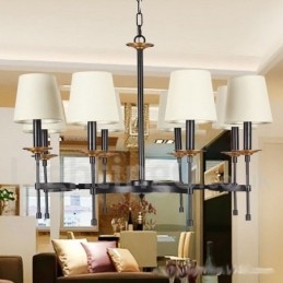 Candelabru în stil lumânare retro, negru, rustic, cu 8 lumini