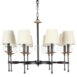 Candelabru în stil lumânare retro, negru, rustic, cu 8 lumini