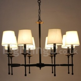 Candelabru în stil lumânare retro, negru, rustic, cu 8 lumini