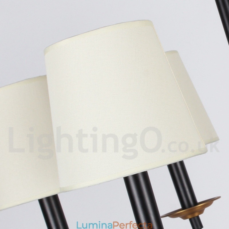 Candelabru în stil lumânare retro, negru, rustic, cu 8 lumini