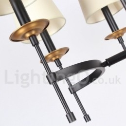 Candelabru în stil lumânare retro, negru, rustic, cu 8 lumini