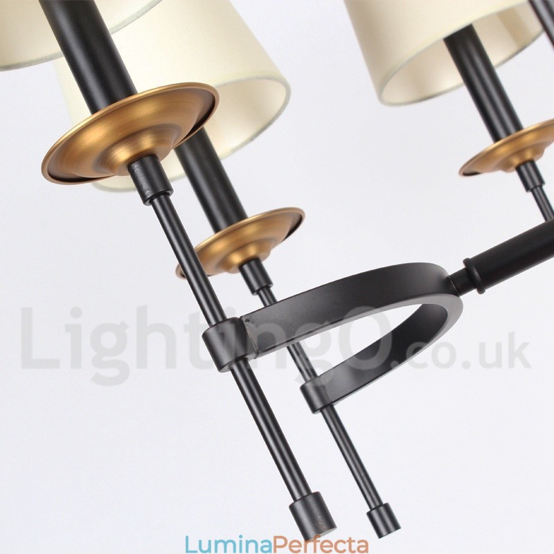 Candelabru în stil lumânare retro, negru, rustic, cu 8 lumini