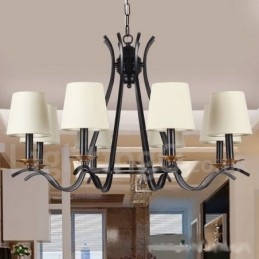 Candelabru în stil lumânare retro, negru, cu 8 lumini