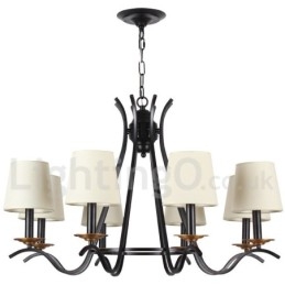 Candelabru în stil lumânare retro, negru, cu 8 lumini