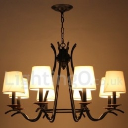 Candelabru în stil lumânare retro, negru, cu 8 lumini