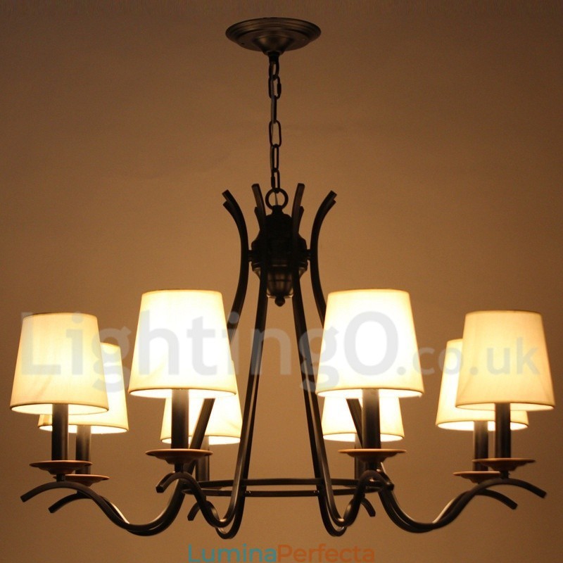 Candelabru în stil lumânare retro, negru, cu 8 lumini