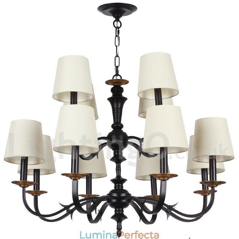 Candelabru cu 12 lumini rustice retro în stil lumânare