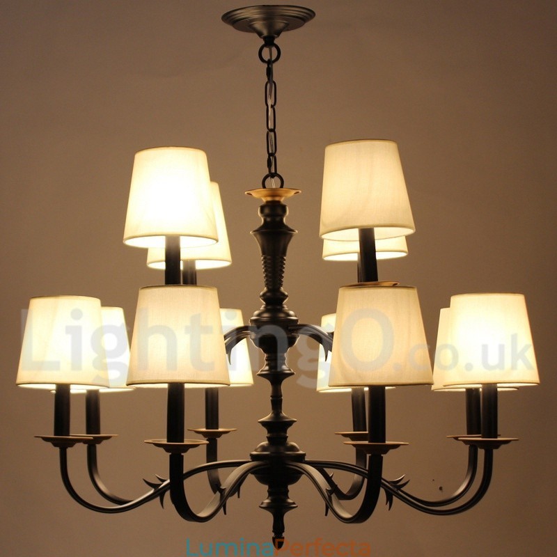 Candelabru cu 12 lumini rustice retro în stil lumânare