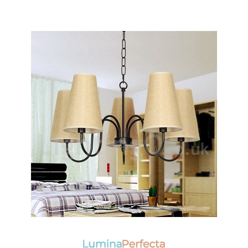 Candelabru în stil lumânare retro contemporan cu 5 lumini