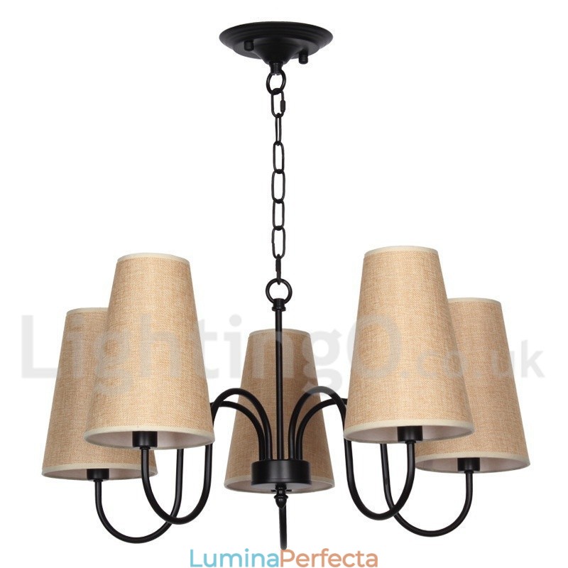 Candelabru în stil lumânare retro contemporan cu 5 lumini