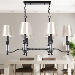 Candelabru în stil lumânare retro, negru, rustic, cu 6 lumini
