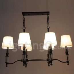 Candelabru în stil lumânare retro, negru, rustic, cu 6 lumini