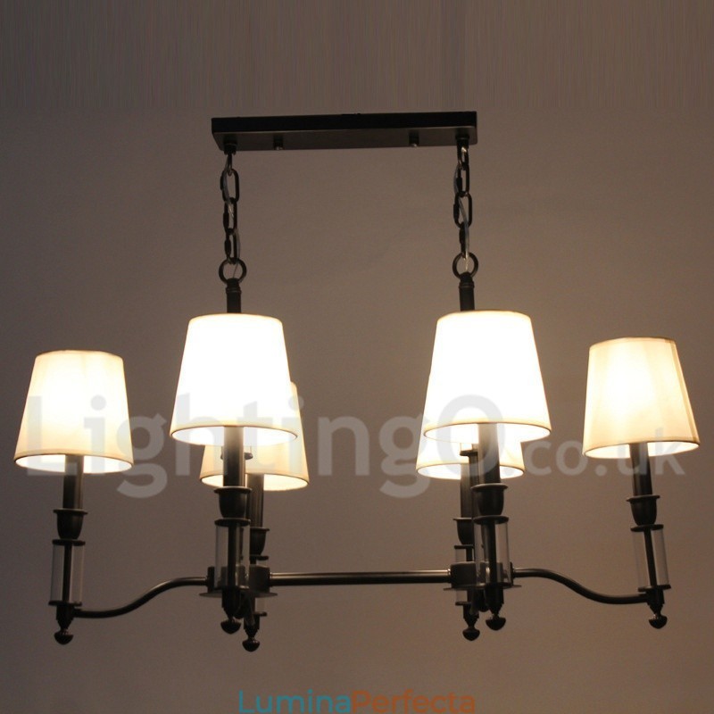 Candelabru în stil lumânare retro, negru, rustic, cu 6 lumini
