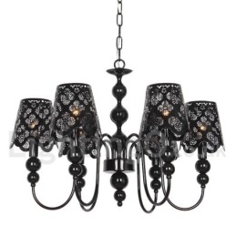 Candelabru cu 6 lumini, modern, contemporan, negru, stil lumânare