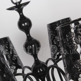 Candelabru cu 6 lumini, modern, contemporan, negru, stil lumânare